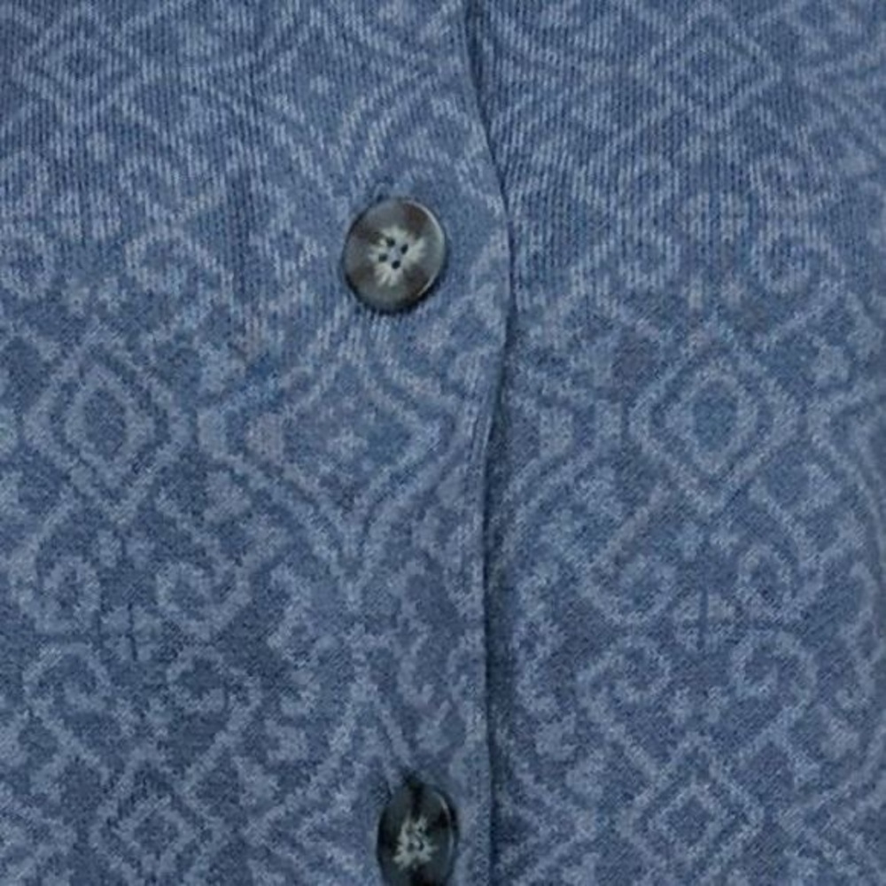 Isaac Mizrahi Live! Women's Top Sz 2X Jacquard Sweater Coatigan Blue. NWOT - Picture 4 of 5